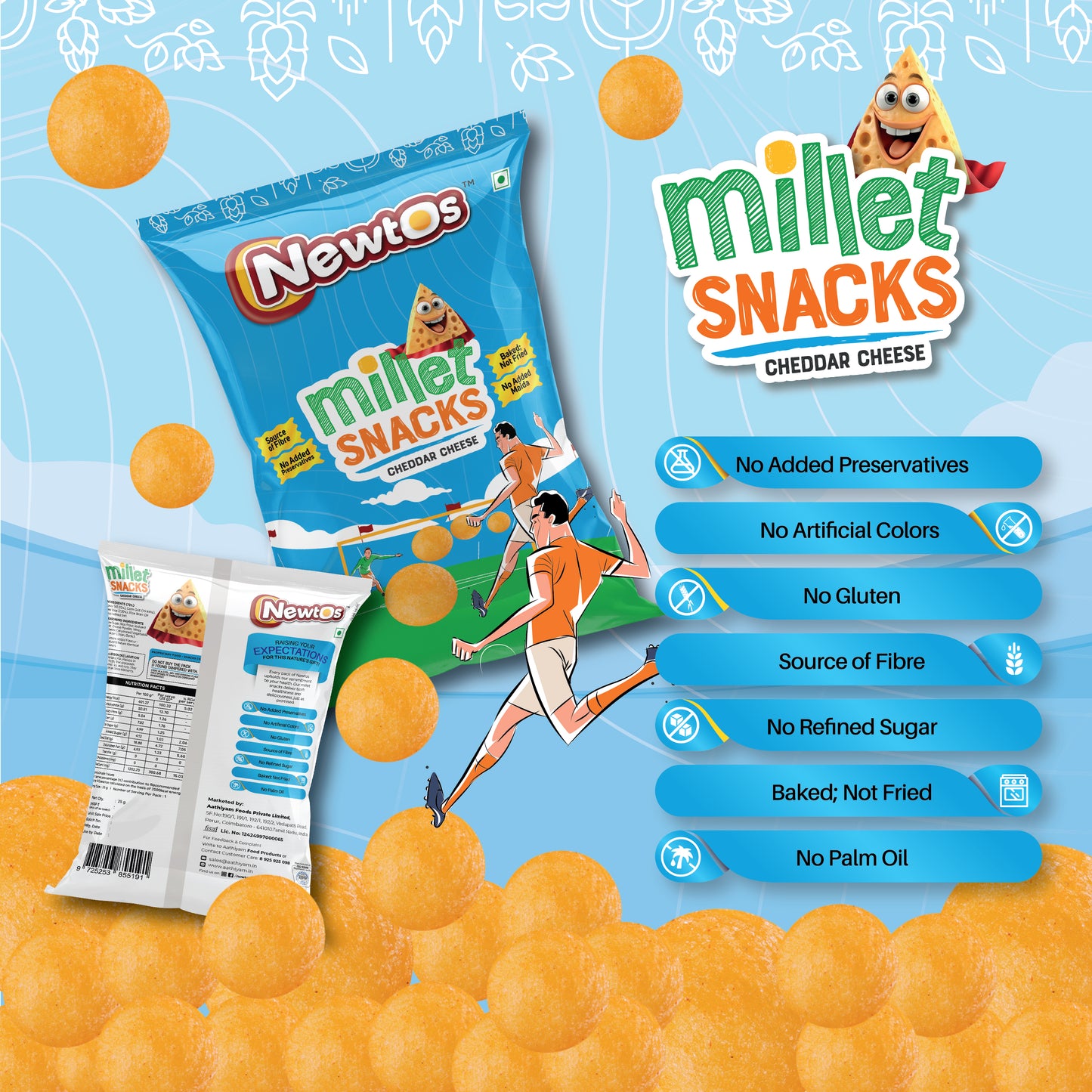 Millet Snacks - Cheddar Cheese (5 Packs)