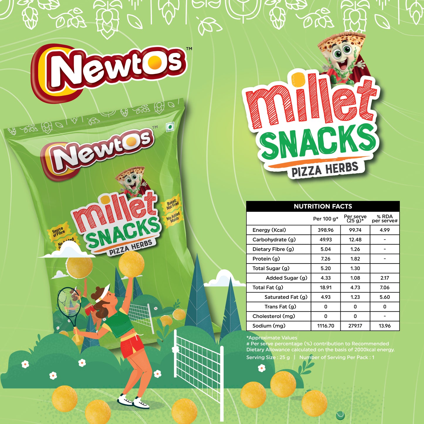 Millet Snacks - Pizza Herbs (5 Packs)