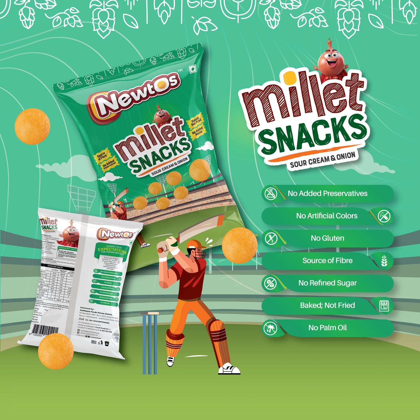 Millet Snacks - Sour Cream & Onion (5 Packs)